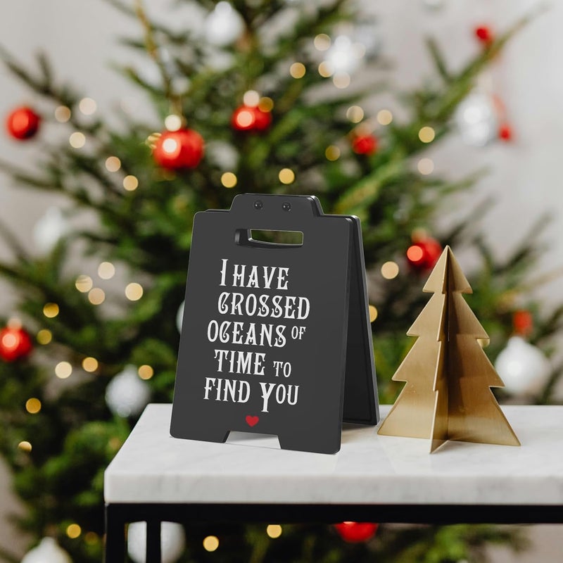 MAMAGIFTREE Valentine’s Day Romantic Gifts for Her or Him, "I Have Crossed Oceans of Time to Find You" Anniversary Gothic Love Sign, Dark Goth Couple Gifts for Girlfriend, Boyfriend, Wife, Husband - Image 3